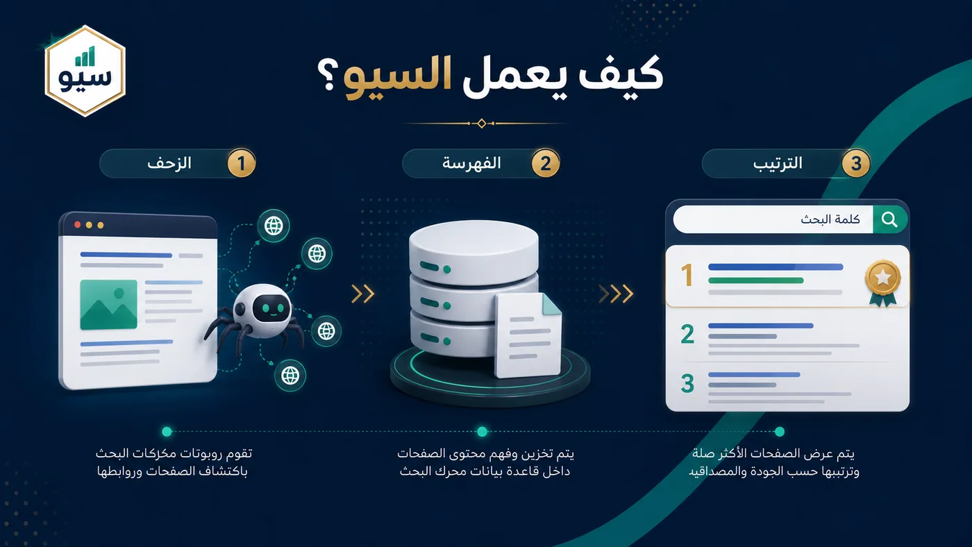 مراحل عمل السيو: الزحف والفهرسة وترتيب النتائج