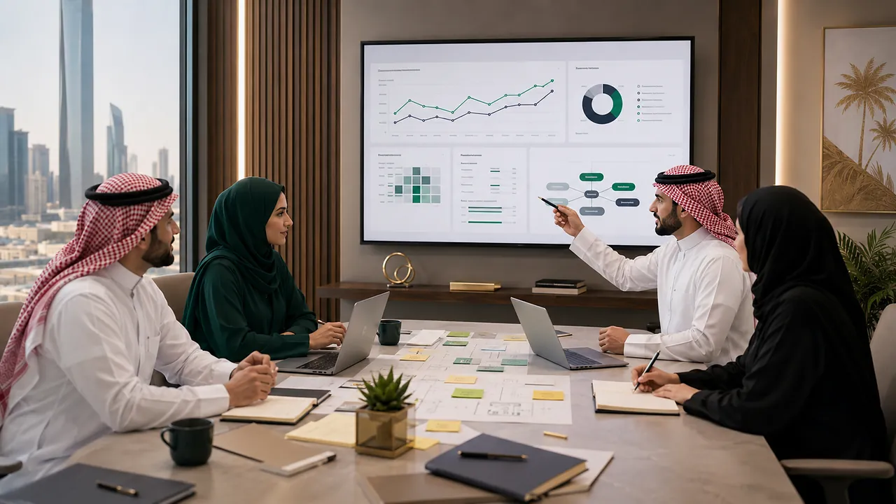 عرض تقرير أداء يوضح نمو الزيارات العضوية ونسب التحسن