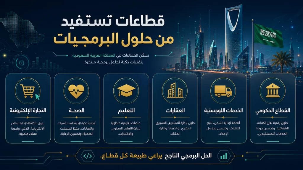 قطاعات تستفيد من حلول البرمجيات