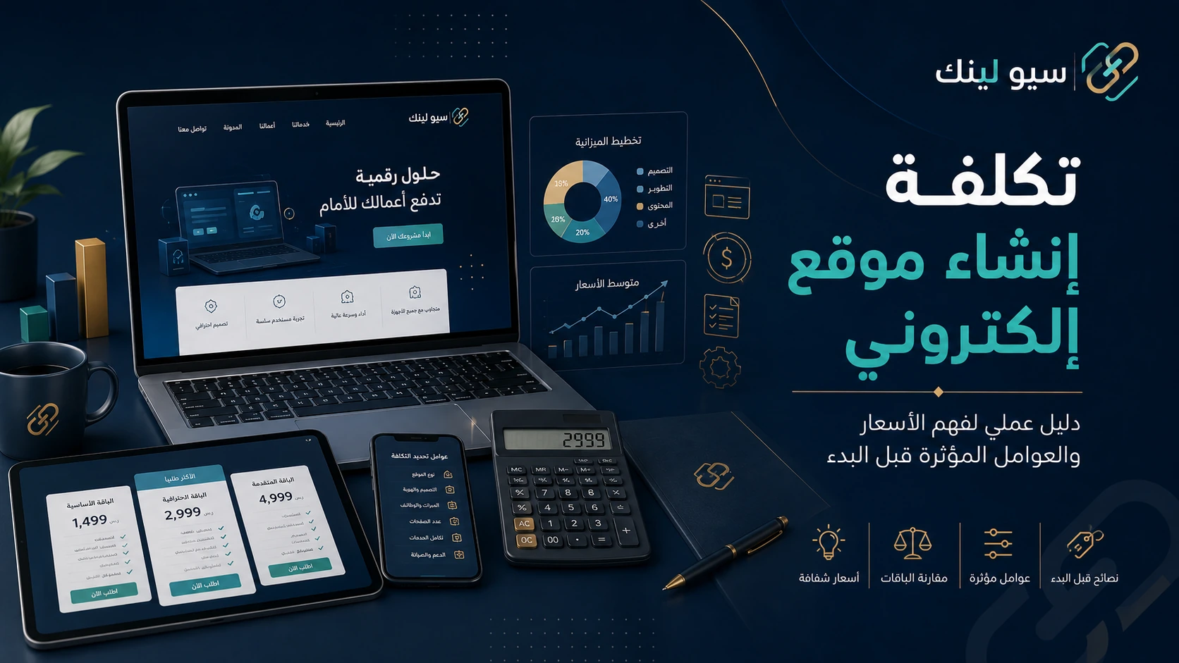 تكلفة إنشاء موقع إلكتروني - دليل سيو لينك